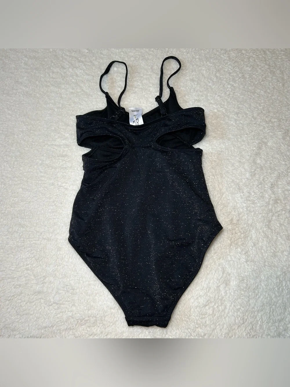 Art Class Girls Black Sparkle One Piece Swimsuit Large